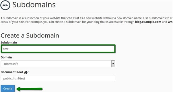 what is a subdomain example